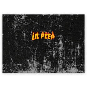 Поздравительная открытка с принтом Lil Fire Peep в Санкт-Петербурге, 100% бумага | плотность бумаги 280 г/м2, матовая, на обратной стороне линовка и место для марки
 | lil peep | rap | густав ор | лил пип | рэп