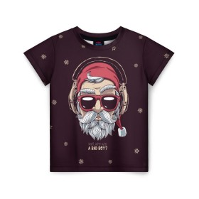 Детская футболка 3D с принтом Who was a bad boy? в Санкт-Петербурге, 100% гипоаллергенный полиэфир | прямой крой, круглый вырез горловины, длина до линии бедер, чуть спущенное плечо, ткань немного тянется | bad | beard | boy | christmas | hipster | new year | santa | борода | дед мороз | новый год | рождество | санта | хипстер