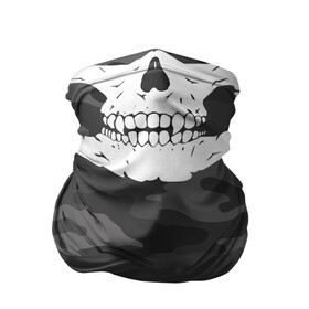 Бандана-труба 3D с принтом Череп маска в Санкт-Петербурге, 100% полиэстер, ткань с особыми свойствами — Activecool | плотность 150‒180 г/м2; хорошо тянется, но сохраняет форму | Тематика изображения на принте: camouflage | military | skull | военная | камуфляж | череп