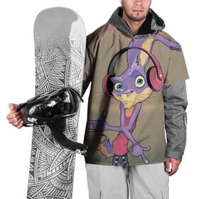 Накидка на куртку 3D с принтом Прикольный диджей в Санкт-Петербурге, 100% полиэстер |  | арт | белый | заяц | кролик | мульт | рисунок | филин | черный