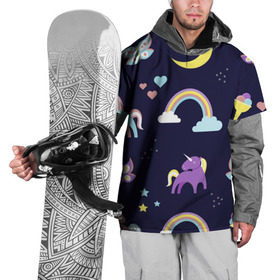 Накидка на куртку 3D с принтом Ночные сны в Санкт-Петербурге, 100% полиэстер |  | волшебство | единорог | лошадь | подарок | праздник | рога | сказка | яркие