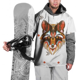 Накидка на куртку 3D с принтом Этнический лис в Санкт-Петербурге, 100% полиэстер |  | дикая | дикий | лес | лис | лиса | луна | ночь | собака | тьма