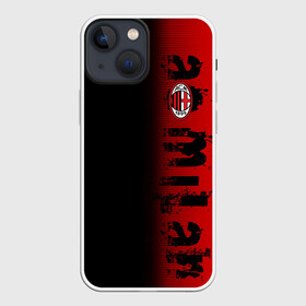 Чехол для iPhone 13 mini с принтом AC MILAN в Санкт-Петербурге,  |  | Тематика изображения на принте: ac milan | fc | fc milan | football | milan | soccer | белый | клуб | красный | милан | спорт | спортивные | фк | футбол | цвет.логотип | черный | эмблема