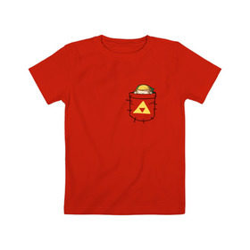 Детская футболка хлопок с принтом Pocket Link в Санкт-Петербурге, 100% хлопок | круглый вырез горловины, полуприлегающий силуэт, длина до линии бедер | Тематика изображения на принте: legend of zelda | link | зельда | линк