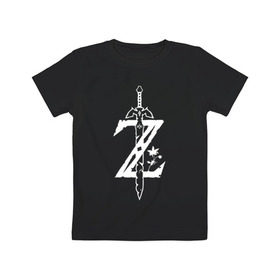 Детская футболка хлопок с принтом Z в Санкт-Петербурге, 100% хлопок | круглый вырез горловины, полуприлегающий силуэт, длина до линии бедер | legend of zelda | link | зельда | линк