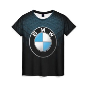 Женская футболка 3D с принтом BMW 2018 Blue Line в Санкт-Петербурге, 100% полиэфир ( синтетическое хлопкоподобное полотно) | прямой крой, круглый вырез горловины, длина до линии бедер | bmw | bmw motorsport | bmw performance | carbon | m | motorsport | performance | sport | бмв | карбон | моторспорт | спорт