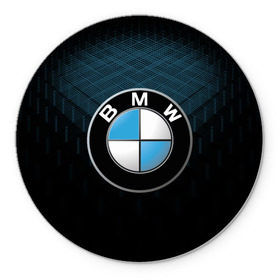 Коврик круглый с принтом BMW 2018 Blue Line в Санкт-Петербурге, резина и полиэстер | круглая форма, изображение наносится на всю лицевую часть | bmw | bmw motorsport | bmw performance | carbon | m | motorsport | performance | sport | бмв | карбон | моторспорт | спорт