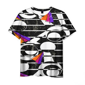 Мужская футболка 3D с принтом Pop ART collection в Санкт-Петербурге, 100% полиэфир | прямой крой, круглый вырез горловины, длина до линии бедер | полосы | цветной | черно белый