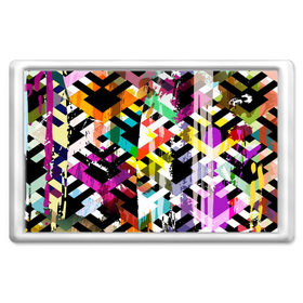 Магнит 45*70 с принтом Геометрия в красках в Санкт-Петербурге, Пластик | Размер: 78*52 мм; Размер печати: 70*45 | abstraction | geometry | polygon | абстракция | геометрия | грань | краски | кубик | кубики | линии | мозаика | полигон | разноцветные | ребро | текстура | тени | узор