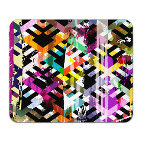 Коврик прямоугольный с принтом Геометрия в красках в Санкт-Петербурге, натуральный каучук | размер 230 х 185 мм; запечатка лицевой стороны | abstraction | geometry | polygon | абстракция | геометрия | грань | краски | кубик | кубики | линии | мозаика | полигон | разноцветные | ребро | текстура | тени | узор