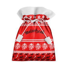 Подарочный 3D мешок с принтом Праздничный Motrhead в Санкт-Петербурге, 100% полиэстер | Размер: 29*39 см | larry wallis | lucas fox | motorhead | motrhead | группа | знак | красный | кэмпбелл | лемми | метал | микки ди | моторхед | надпись | новогодний | новый год | праздник | рождество | рок | снежинки | тейлор | фил | хард