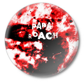Значок с принтом PAPA ROACH BLOOD ROCK STYLE в Санкт-Петербурге,  металл | круглая форма, металлическая застежка в виде булавки | Тематика изображения на принте: papa roach | roach | папа роач | папароач | папароч | роач | роч