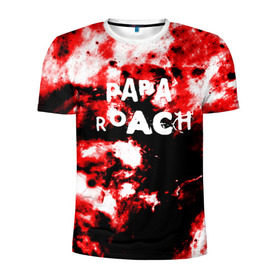 Мужская футболка 3D спортивная с принтом PAPA ROACH BLOOD ROCK STYLE в Санкт-Петербурге, 100% полиэстер с улучшенными характеристиками | приталенный силуэт, круглая горловина, широкие плечи, сужается к линии бедра | papa roach | roach | папа роач | папароач | папароч | роач | роч