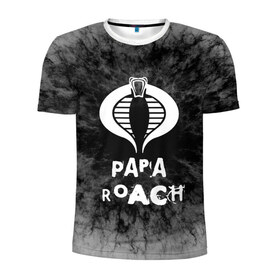 Мужская футболка 3D спортивная с принтом Papa Roach в Санкт-Петербурге, 100% полиэстер с улучшенными характеристиками | приталенный силуэт, круглая горловина, широкие плечи, сужается к линии бедра | 