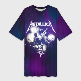 Платье-футболка 3D с принтом Metallica в Санкт-Петербурге,  |  | metallica | группа | джеймс хэтфилд | кирк хэмметт | ларс ульрих | метал | металика | металлика | миталика | музыка | роберт трухильо | рок | трэш | трэшметал | хард | хардрок | хеви | хевиметал