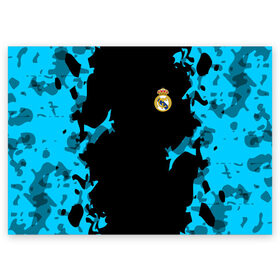 Поздравительная открытка с принтом Real Madrid 2018 Original в Санкт-Петербурге, 100% бумага | плотность бумаги 280 г/м2, матовая, на обратной стороне линовка и место для марки
 | Тематика изображения на принте: emirates | fc | real madrid | абстракция | реал мадрид | футбольный клуб | эмблема