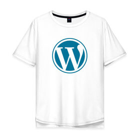 Мужская футболка хлопок Oversize с принтом WordPress CMS в Санкт-Петербурге, 100% хлопок | свободный крой, круглый ворот, “спинка” длиннее передней части | Тематика изображения на принте: wordpress | вордпрес | вордпресс