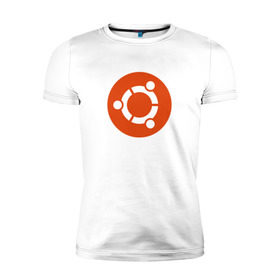 Мужская футболка премиум с принтом Ubuntu OS в Санкт-Петербурге, 92% хлопок, 8% лайкра | приталенный силуэт, круглый вырез ворота, длина до линии бедра, короткий рукав | Тематика изображения на принте: ubuntu | убунта | убунту