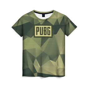 Женская футболка 3D с принтом PUBG в Санкт-Петербурге, 100% полиэфир ( синтетическое хлопкоподобное полотно) | прямой крой, круглый вырез горловины, длина до линии бедер | battlegrounds | camo | player | unknowns | игра | камуфляж | шутер