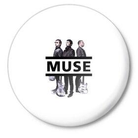 Значок с принтом Группа Muse в Санкт-Петербурге,  металл | круглая форма, металлическая застежка в виде булавки | Тематика изображения на принте: 