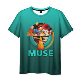 Мужская футболка 3D с принтом Muse в Санкт-Петербурге, 100% полиэфир | прямой крой, круглый вырез горловины, длина до линии бедер | 