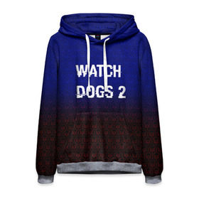 Мужская толстовка 3D с принтом Watch Dogs 2 Hacked GAME в Санкт-Петербурге, 100% полиэстер | двухслойный капюшон со шнурком для регулировки, мягкие манжеты на рукавах и по низу толстовки, спереди карман-кенгуру с мягким внутренним слоем. | 