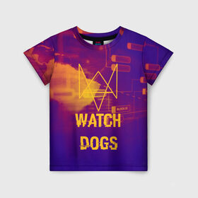 Детская футболка 3D с принтом WATCH DOGS NEON WORLD в Санкт-Петербурге, 100% гипоаллергенный полиэфир | прямой крой, круглый вырез горловины, длина до линии бедер, чуть спущенное плечо, ткань немного тянется | Тематика изображения на принте: wath dogs 2 | хакер