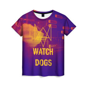 Женская футболка 3D с принтом WATCH DOGS NEON WORLD в Санкт-Петербурге, 100% полиэфир ( синтетическое хлопкоподобное полотно) | прямой крой, круглый вырез горловины, длина до линии бедер | Тематика изображения на принте: wath dogs 2 | хакер