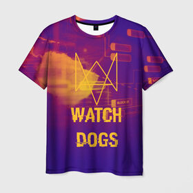 Мужская футболка 3D с принтом WATCH DOGS NEON WORLD в Санкт-Петербурге, 100% полиэфир | прямой крой, круглый вырез горловины, длина до линии бедер | Тематика изображения на принте: wath dogs 2 | хакер