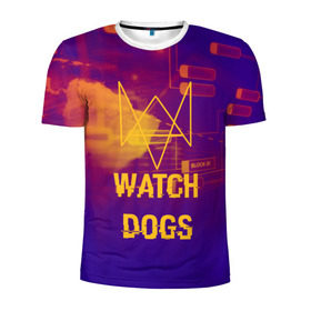 Мужская футболка 3D спортивная с принтом WATCH DOGS NEON WORLD в Санкт-Петербурге, 100% полиэстер с улучшенными характеристиками | приталенный силуэт, круглая горловина, широкие плечи, сужается к линии бедра | wath dogs 2 | хакер