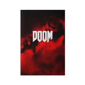 Обложка для паспорта матовая кожа с принтом DOOM RED PLANET в Санкт-Петербурге, натуральная матовая кожа | размер 19,3 х 13,7 см; прозрачные пластиковые крепления | art | doom | game | возвращение | дум | игра | легенда | шутер