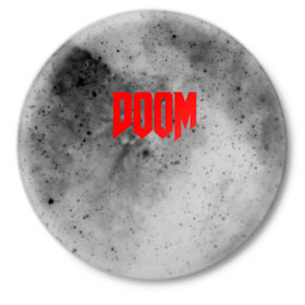 Значок с принтом DOOM GRAY SPACE в Санкт-Петербурге,  металл | круглая форма, металлическая застежка в виде булавки | art | doom | game | возвращение | дум | игра | легенда | шутер