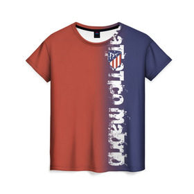 Женская футболка 3D с принтом Atletico Madrid 2018 Original в Санкт-Петербурге, 100% полиэфир ( синтетическое хлопкоподобное полотно) | прямой крой, круглый вырез горловины, длина до линии бедер | атлетико мадрид | эмблема