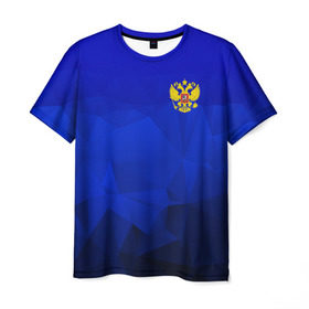 Мужская футболка 3D с принтом RUSSIA SPORT в Санкт-Петербурге, 100% полиэфир | прямой крой, круглый вырез горловины, длина до линии бедер | russia | белый | болельщик | герб | двуглавый орел | корона | красный | лошадь | модные | надписи | орел | патриот | россия | синий | спорт | спортивные | триколор | униформа | фанат | цвет