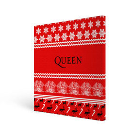 Холст квадратный с принтом Праздничный Queen в Санкт-Петербурге, 100% ПВХ |  | paul rodg | queen | quen | брайан мэй | глэм | группа | джон дикон | знак | квин | королева | красный | куин | меркури | меркьюри | мэркури | надпись | новогодний | новый год | поп | праздник | роджер тейлор