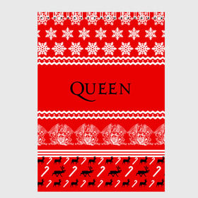 Скетчбук с принтом Праздничный Queen в Санкт-Петербурге, 100% бумага
 | 48 листов, плотность листов — 100 г/м2, плотность картонной обложки — 250 г/м2. Листы скреплены сверху удобной пружинной спиралью | Тематика изображения на принте: paul rodg | queen | quen | брайан мэй | глэм | группа | джон дикон | знак | квин | королева | красный | куин | меркури | меркьюри | мэркури | надпись | новогодний | новый год | поп | праздник | роджер тейлор