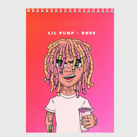 Скетчбук с принтом Lil Pump Boss в Санкт-Петербурге, 100% бумага
 | 48 листов, плотность листов — 100 г/м2, плотность картонной обложки — 250 г/м2. Листы скреплены сверху удобной пружинной спиралью | hip hop | hiphop | lil pump | mc | rap | газзи гарсия | зачитал | клауд | клауд рэп | лил памп | лили | мс | памп | реп | репер | речитатив | рэп | рэпер | трэп | хип | хип хоп | хипхоп | хоп