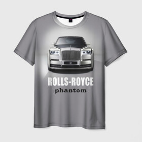 Мужская футболка 3D с принтом Rolls-Royce Phantom в Санкт-Петербурге, 100% полиэфир | прямой крой, круглый вырез горловины, длина до линии бедер | Тематика изображения на принте: bmw | rolls royce | авто | автомобиль | машина | роллс ройс | тачка | элита