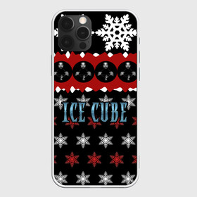 Чехол для iPhone 12 Pro с принтом Праздничный Ice Cube в Санкт-Петербурге, силикон | область печати: задняя сторона чехла, без боковых панелей | hip hop | hiphop | ice cube | mc | n.w.a | rap | айс | джексон | западное по | знак | красный | куб | кубе | кубик льда | кьюб | мс | надпись | новогодний | новый год | о ши | оши | праздник | реп | репер | речитатив | рождество