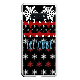 Чехол для Samsung S10E с принтом Праздничный Ice Cube в Санкт-Петербурге, Силикон | Область печати: задняя сторона чехла, без боковых панелей | hip hop | hiphop | ice cube | mc | n.w.a | rap | айс | джексон | западное по | знак | красный | куб | кубе | кубик льда | кьюб | мс | надпись | новогодний | новый год | о ши | оши | праздник | реп | репер | речитатив | рождество