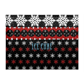 Обложка для студенческого билета с принтом Праздничный Ice Cube в Санкт-Петербурге, натуральная кожа | Размер: 11*8 см; Печать на всей внешней стороне | Тематика изображения на принте: hip hop | hiphop | ice cube | mc | n.w.a | rap | айс | джексон | западное по | знак | красный | куб | кубе | кубик льда | кьюб | мс | надпись | новогодний | новый год | о ши | оши | праздник | реп | репер | речитатив | рождество