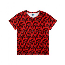 Детская футболка 3D с принтом VERSUS BATTLE RED в Санкт-Петербурге, 100% гипоаллергенный полиэфир | прямой крой, круглый вырез горловины, длина до линии бедер, чуть спущенное плечо, ткань немного тянется | rap | versus battle | битва | молодежный стиль | рэп | рэп батл | рэп битва | рэперы