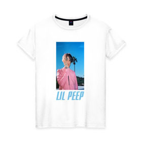 Женская футболка хлопок с принтом Лил Пип в Санкт-Петербурге, 100% хлопок | прямой крой, круглый вырез горловины, длина до линии бедер, слегка спущенное плечо | lil peep | rap | густав ор | лил пип | рэп