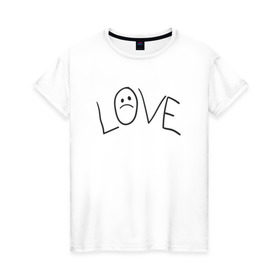 Женская футболка хлопок с принтом Lil Love Tattoo в Санкт-Петербурге, 100% хлопок | прямой крой, круглый вырез горловины, длина до линии бедер, слегка спущенное плечо | lil peep | rap | густав ор | лил пип | рэп