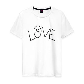Мужская футболка хлопок с принтом Lil Love Tattoo в Санкт-Петербурге, 100% хлопок | прямой крой, круглый вырез горловины, длина до линии бедер, слегка спущенное плечо. | lil peep | rap | густав ор | лил пип | рэп