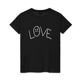 Женская футболка хлопок с принтом Lil Love Tattoo в Санкт-Петербурге, 100% хлопок | прямой крой, круглый вырез горловины, длина до линии бедер, слегка спущенное плечо | lil peep | rap | густав ор | лил пип | рэп