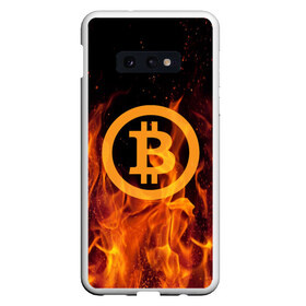 Чехол для Samsung S10E с принтом BITCOIN FIRE в Санкт-Петербурге, Силикон | Область печати: задняя сторона чехла, без боковых панелей | Тематика изображения на принте: bitcoin | btc | coin | crypto | ethereum | money | orange | биткоин | валюта | деньги | известные | криптовалюта | логотип | монета | надписи.cash | оранжевый | цвет | цифровое золото | эфир