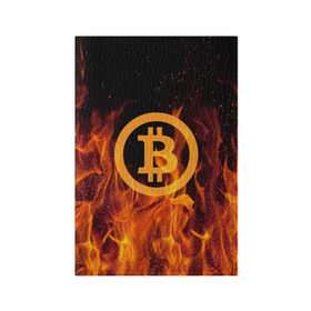 Обложка для паспорта матовая кожа с принтом BITCOIN FIRE в Санкт-Петербурге, натуральная матовая кожа | размер 19,3 х 13,7 см; прозрачные пластиковые крепления | bitcoin | btc | coin | crypto | ethereum | money | orange | биткоин | валюта | деньги | известные | криптовалюта | логотип | монета | надписи.cash | оранжевый | цвет | цифровое золото | эфир