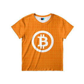 Детская футболка 3D с принтом BITCOIN в Санкт-Петербурге, 100% гипоаллергенный полиэфир | прямой крой, круглый вырез горловины, длина до линии бедер, чуть спущенное плечо, ткань немного тянется | bitcoin | btc | coin | crypto | ethereum | money | orange | биткоин | валюта | деньги | известные | криптовалюта | логотип | монета | надписи.cash | оранжевый | цвет | цифровое золото | эфир