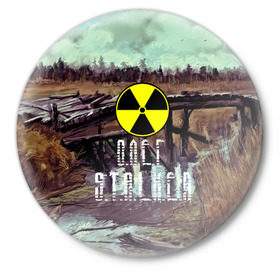 Значок с принтом S.T.A.L.K.E.R ОЛЕГ в Санкт-Петербурге,  металл | круглая форма, металлическая застежка в виде булавки | s.t.a.l.k.e.r. | stalker | олег | сталкер